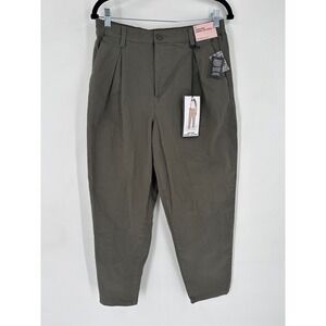 NWT BCBG Generation Women's‎ High Rise Barrel Leg Pants Olive Green Size M